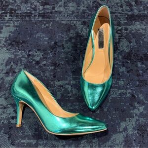 Elegant Green Metallic Stiletto Heels